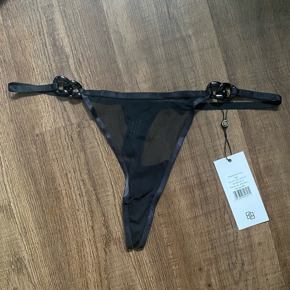 NWT Victoria’s Secret Bluebella Black Rome Thong - Picture 2 of 5